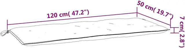 Alt view image 4 of 7 - vidaXL Indoor/Outdoor Bench Cushions 2 pcs, Patio Loveseat Cushions, Porch Swing Seat Cushions, Non-slip, Water-Repellent, Breathable, Resilient, Blue&White Stripe 47.2"x19.7"x2.8" Oxford Fabric