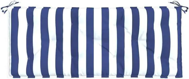Alt view image 6 of 7 - vidaXL Indoor/Outdoor Bench Cushions 2 pcs, Patio Loveseat Cushions, Porch Swing Seat Cushions, Non-slip, Water-Repellent, Breathable, Resilient, Blue&White Stripe 47.2"x19.7"x2.8" Oxford Fabric