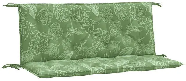 Alt view image 2 of 7 - vidaXL Indoor/Outdoor Bench Cushions 2 pcs, Patio Loveseat Cushions, Porch Swing Seat Cushions, Non-slip, Water-Repellent, Breathable, Resilient, Leaf Pattern 47.2"x19.7"x2.8" Oxford Fabric
