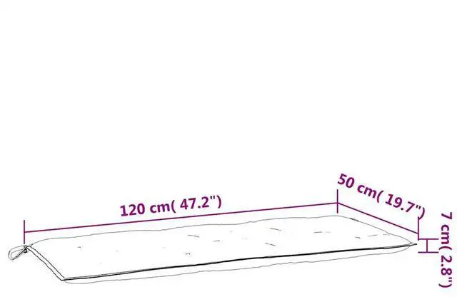 Alt view image 4 of 7 - vidaXL Indoor/Outdoor Bench Cushions 2 pcs, Patio Loveseat Cushions, Porch Swing Seat Cushions, Non-slip, Water-Repellent, Breathable, Resilient, Leaf Pattern 47.2"x19.7"x2.8" Oxford Fabric