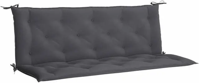 Alt view image 2 of 7 - vidaXL Indoor/Outdoor Bench Cushions 2 pcs, Patio Loveseat Cushions, Porch Swing Seat Cushions, Non-slip, Water-Repellent, Breathable, Resilient, Anthracite 59.1"x19.7"x2.8" Oxford Fabric