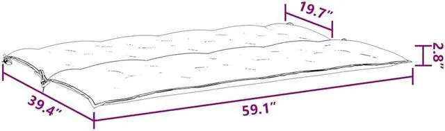 Alt view image 5 of 7 - vidaXL Indoor/Outdoor Bench Cushions 2 pcs, Patio Loveseat Cushions, Porch Swing Seat Cushions, Non-slip, Water-Repellent, Breathable, Resilient, Anthracite 59.1"x19.7"x2.8" Oxford Fabric