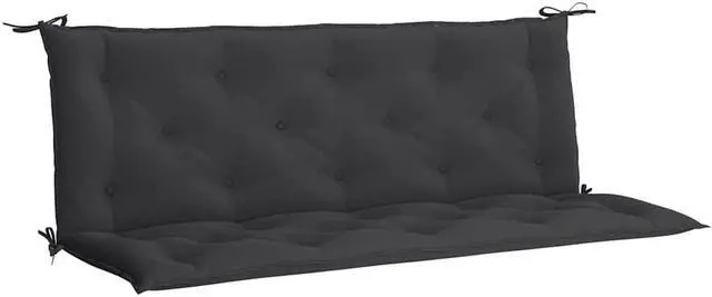 Alt view image 2 of 7 - vidaXL Indoor/Outdoor Bench Cushions 2 pcs, Patio Loveseat Cushions, Porch Swing Seat Cushions, Non-slip, Water-Repellent, Breathable, Resilient, Black 59.1"x19.7"x2.8" Oxford Fabric