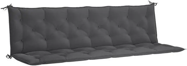 Alt view image 2 of 7 - vidaXL Indoor/Outdoor Bench Cushions 2 pcs, Patio Loveseat Cushions, Porch Swing Seat Cushions, Non-slip, Water-Repellent, Breathable, Resilient, Anthracite 78.7"x19.7"x2.8" Oxford Fabric