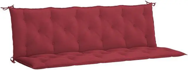 Alt view image 2 of 7 - vidaXL Indoor/Outdoor Bench Cushions 2 pcs, Patio Loveseat Cushions, Porch Swing Seat Cushions, Non-slip, Water-Repellent, Breathable, Resilient, Wine Red 70.9"x19.7"x2.8" Oxford Fabric