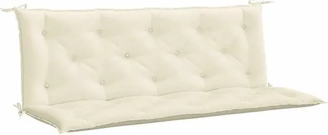 Alt view image 2 of 7 - vidaXL Indoor/Outdoor Bench Cushions 2 pcs, Patio Loveseat Cushions, Porch Swing Seat Cushions, Non-slip, Water-Repellent, Breathable, Resilient, Cream White 59.1"x19.7"x2.8" Oxford Fabric