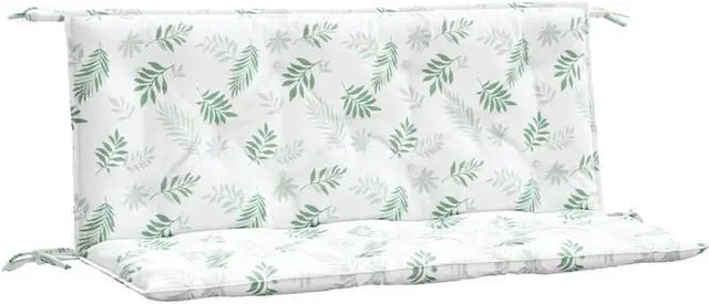 Alt view image 2 of 7 - vidaXL Indoor/Outdoor Bench Cushions 2 pcs, Patio Loveseat Cushions, Porch Swing Seat Cushions, Non-slip, Water-Repellent, Breathable, Resilient, Leaf Pattern 47.2"x19.7"x2.8" Oxford Fabric