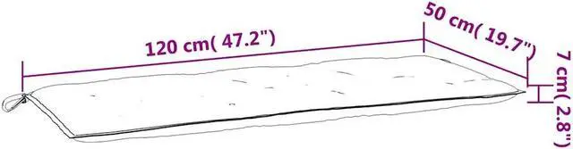 Alt view image 4 of 7 - vidaXL Indoor/Outdoor Bench Cushions 2 pcs, Patio Loveseat Cushions, Porch Swing Seat Cushions, Non-slip, Water-Repellent, Breathable, Resilient, Leaf Pattern 47.2"x19.7"x2.8" Oxford Fabric