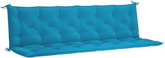 Alt view image 2 of 7 - vidaXL Indoor/Outdoor Bench Cushions 2 pcs, Patio Loveseat Cushions, Porch Swing Seat Cushions, Non-slip, Water-Repellent, Breathable, Resilient, Light Blue 78.7"x19.7"x2.8" Oxford Fabric