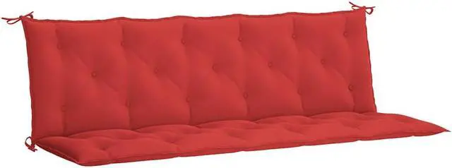 Alt view image 2 of 7 - vidaXL Indoor/Outdoor Bench Cushions 2 pcs, Patio Loveseat Cushions, Porch Swing Seat Cushions, Non-slip, Water-Repellent, Breathable, Resilient, Red 70.9"x19.7"x2.8" Oxford Fabric