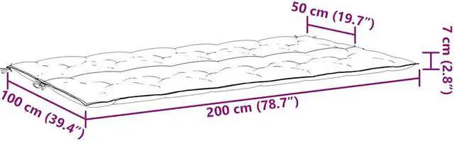 Alt view image 4 of 7 - vidaXL Indoor/Outdoor Bench Cushions 2 pcs, Patio Loveseat Cushions, Porch Swing Seat Cushions, Non-slip, Water-Repellent, Breathable, Resilient, Light Blue 78.7"x19.7"x2.8" Oxford Fabric