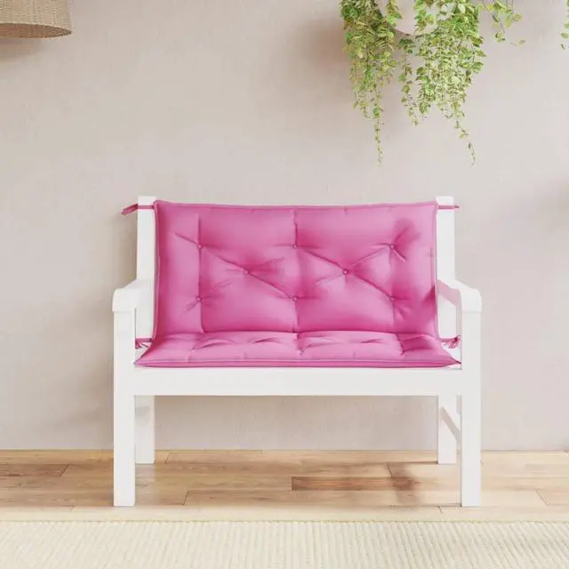Main image of vidaXL Indoor/Outdoor Bench Cushions 2 pcs, Patio Loveseat Cushions, Porch Swing Seat Cushions, Non-slip, Water-Repellent, Breathable, Resilient, Pink 39.4"x19.7"x2.8" Oxford Fabric