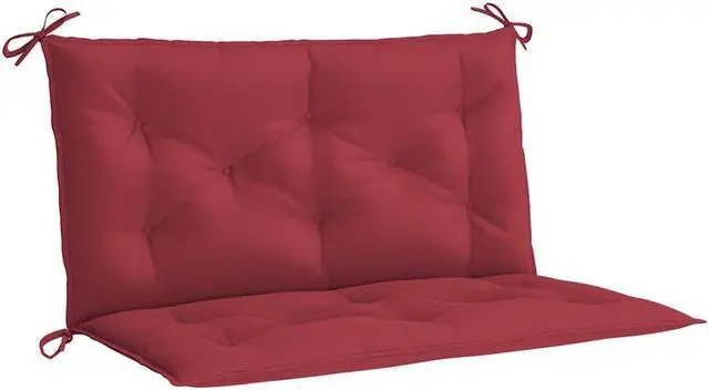 Alt view image 2 of 7 - vidaXL Indoor/Outdoor Bench Cushions 2 pcs, Patio Loveseat Cushions, Porch Swing Seat Cushions, Non-slip, Water-Repellent, Breathable, Resilient, Wine Red 39.4"x19.7"x2.8" Oxford Fabric