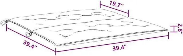 Alt view image 5 of 7 - vidaXL Indoor/Outdoor Bench Cushions 2 pcs, Patio Loveseat Cushions, Porch Swing Seat Cushions, Non-slip, Water-Repellent, Breathable, Resilient, Wine Red 39.4"x19.7"x2.8" Oxford Fabric