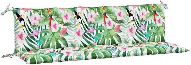 Alt view image 2 of 7 - vidaXL Indoor/Outdoor Bench Cushions 2 pcs, Patio Loveseat Cushions, Porch Swing Seat Cushions, Non-slip, Water-Repellent, Breathable, Resilient, Multicolour 70.9"x19.7"x2.8" Oxford Fabric