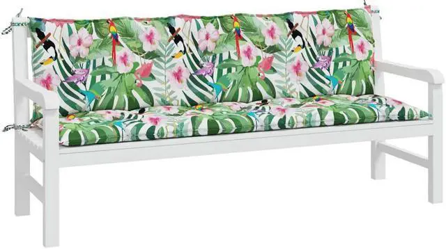 Alt view image 3 of 7 - vidaXL Indoor/Outdoor Bench Cushions 2 pcs, Patio Loveseat Cushions, Porch Swing Seat Cushions, Non-slip, Water-Repellent, Breathable, Resilient, Multicolour 70.9"x19.7"x2.8" Oxford Fabric