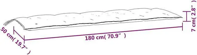 Alt view image 4 of 7 - vidaXL Indoor/Outdoor Bench Cushions 2 pcs, Patio Loveseat Cushions, Porch Swing Seat Cushions, Non-slip, Water-Repellent, Breathable, Resilient, Multicolour 70.9"x19.7"x2.8" Oxford Fabric