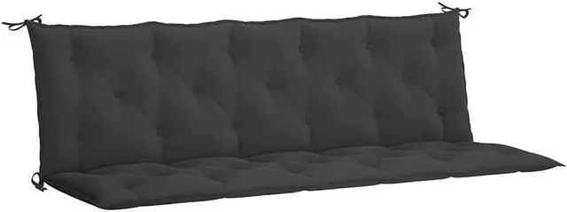 Alt view image 2 of 7 - vidaXL Indoor/Outdoor Bench Cushions 2 pcs, Patio Loveseat Cushions, Porch Swing Seat Cushions, Non-slip, Water-Repellent, Breathable, Resilient, Black 70.9"x19.7"x2.8" Oxford Fabric
