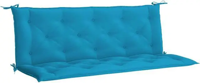 Alt view image 2 of 7 - vidaXL Indoor/Outdoor Bench Cushions 2 pcs, Patio Loveseat Cushions, Porch Swing Seat Cushions, Non-slip, Water-Repellent, Breathable, Resilient, Light Blue 59.1"x19.7"x2.8" Oxford Fabric