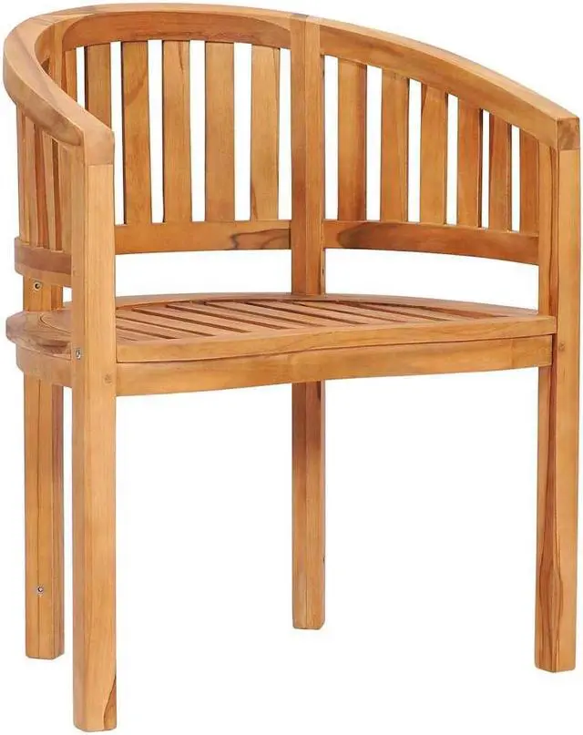 Alt view image 2 of 7 - vidaXL Banana Chair, Outdoor Wooden Seats for Garden Patio Deck Dining, Weather-Resistant Solid Teak Wood, Customizable Finish, Easy Assembly & Maintenance