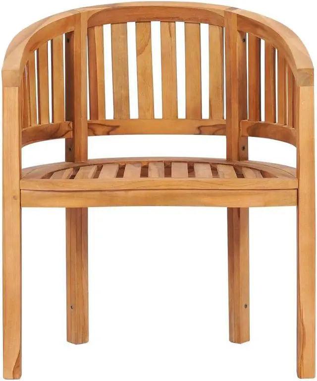 Alt view image 3 of 7 - vidaXL Banana Chair, Outdoor Wooden Seats for Garden Patio Deck Dining, Weather-Resistant Solid Teak Wood, Customizable Finish, Easy Assembly & Maintenance