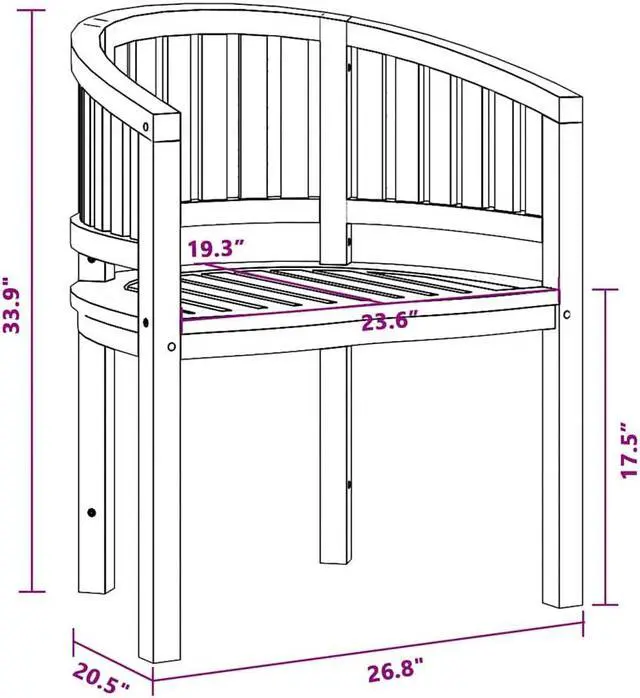 Alt view image 5 of 7 - vidaXL Banana Chair, Outdoor Wooden Seats for Garden Patio Deck Dining, Weather-Resistant Solid Teak Wood, Customizable Finish, Easy Assembly & Maintenance