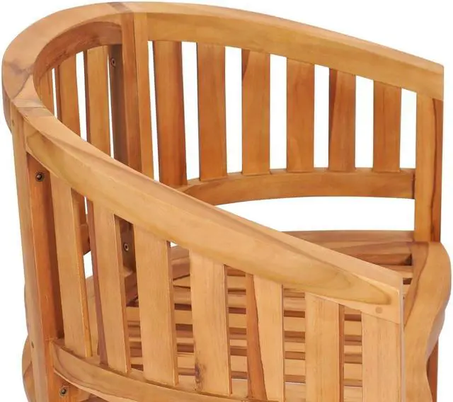 Alt view image 6 of 7 - vidaXL Banana Chair, Outdoor Wooden Seats for Garden Patio Deck Dining, Weather-Resistant Solid Teak Wood, Customizable Finish, Easy Assembly & Maintenance