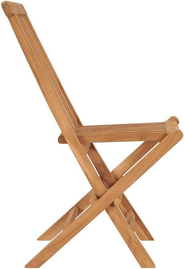 Alt view image 6 of 7 - vidaXL Folding Patio Chairs Set of 2 without armrest, Outdoor Wooden Seats for Garden Dining Camping Beach Deck, Stable Structure Easy to Store, Solid Teak Wood