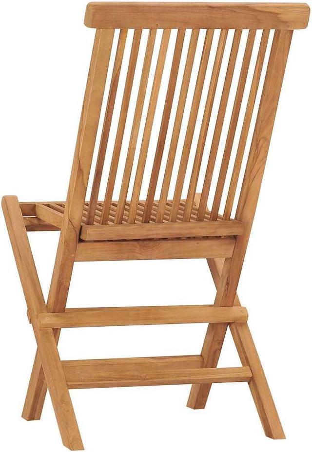 Alt view image 7 of 7 - vidaXL Folding Patio Chairs Set of 2 without armrest, Outdoor Wooden Seats for Garden Dining Camping Beach Deck, Stable Structure Easy to Store, Solid Teak Wood