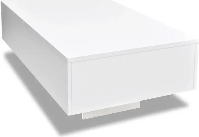 Alt view image 2 of 6 - vidaXL Modern Coffee Table, Rectangular Table for Living Room, Sleek High Gloss Finish, 33.5''x21.7''x12.2'', Black