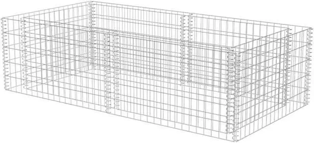 Alt view image 2 of 7 - vidaXL Gabion Basket for Garden, Galvanized Steel Gabion Planter, Rectangular Gabion Raised Bed, High Load Capacity, 70,9"x35,4"x19,7"