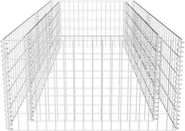 Alt view image 6 of 7 - vidaXL Gabion Basket for Garden, Galvanized Steel Gabion Planter, Rectangular Gabion Raised Bed, High Load Capacity, 70,9"x35,4"x19,7"
