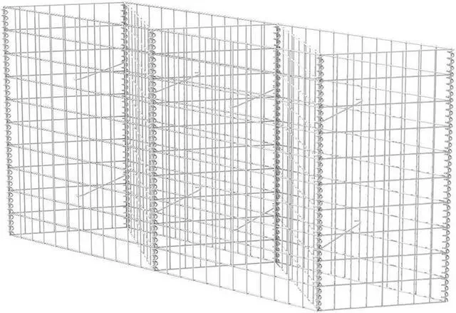Alt view image 2 of 13 - vidaXL Gabion Basket for Garden, Galvanized Steel Gabion Planter, Gabion Raised Bed, High Load Capacity, 59''x11,8''x39,4''