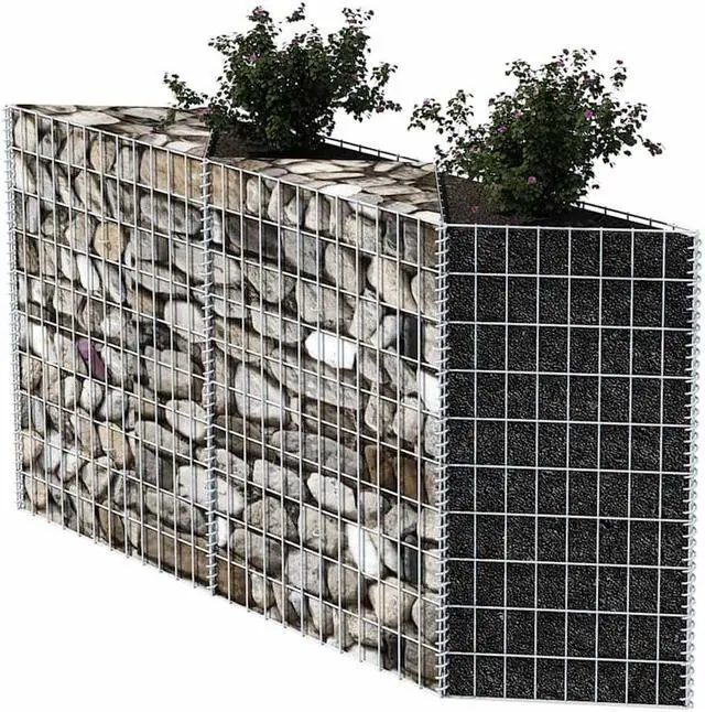 Alt view image 3 of 13 - vidaXL Gabion Basket for Garden, Galvanized Steel Gabion Planter, Gabion Raised Bed, High Load Capacity, 59''x11,8''x39,4''