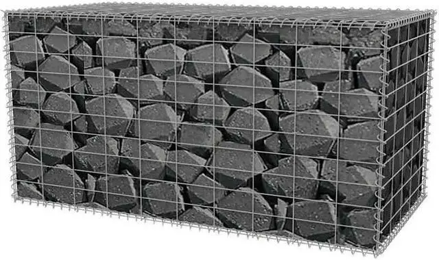 Alt view image 2 of 7 - vidaXL Gabion Basket for Garden, Galvanized Steel Gabion Wall, Rectangular Gabion Cage, High Load Capacity, 39,4''x19,7x19,7''