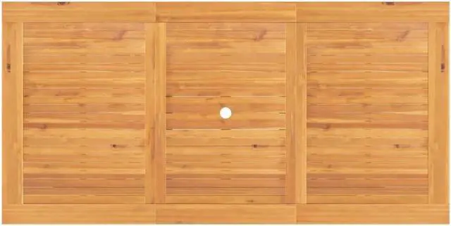 Alt view image 7 of 7 - vidaXL Patio Table, Extendable Garden Table with Parasol Hole, Weather-Resistant and Easy Maintenance, Solid Teak Wood, 43.3''-63''x31.5''x29.5''