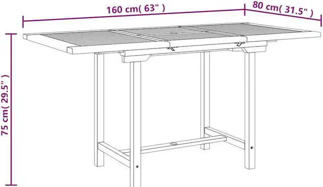 Alt view image 4 of 7 - vidaXL Patio Table, Extendable Garden Table with Parasol Hole, Weather-Resistant and Easy Maintenance, Solid Teak Wood, 43.3''-63''x31.5''x29.5''