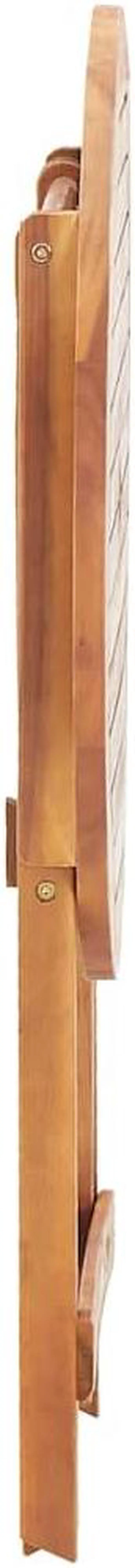 Alt view image 7 of 7 - vidaXL Patio Table, Foldable Side Table with X-Shaped Legs, Round Garden Table with Parasol Hole, Ø 23.6''x29.5'', Solid Acacia Wood with Natural Oil Finish