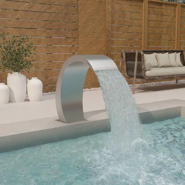 Main image of vidaXL Pool Fountain, Stainless Steel 304 Construction, Chlorine-Resistant, with Even Water Flow, Easy Installation, Suitable for Ponds, Pools, Gardens, 8.7"x23.6"x27.6"