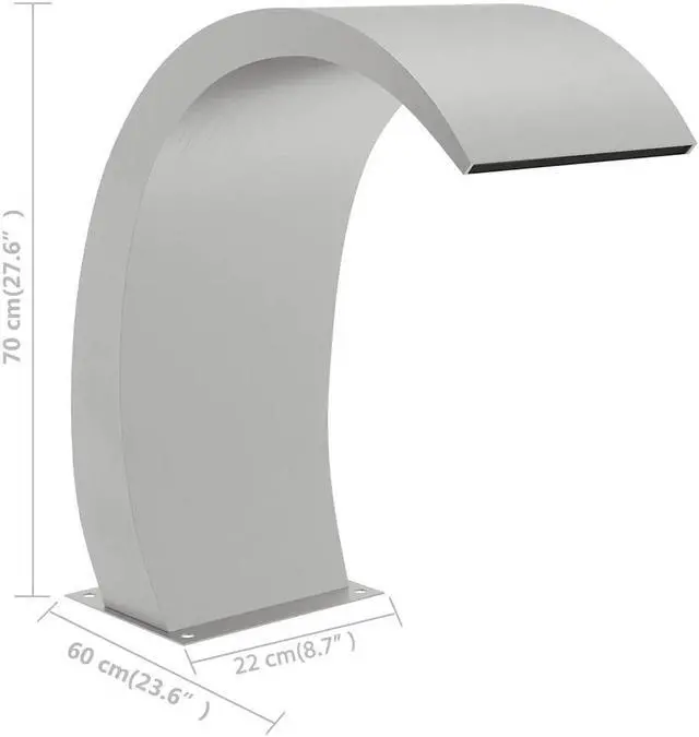 Alt view image 4 of 7 - vidaXL Pool Fountain, Stainless Steel 304 Construction, Chlorine-Resistant, with Even Water Flow, Easy Installation, Suitable for Ponds, Pools, Gardens, 8.7"x23.6"x27.6"