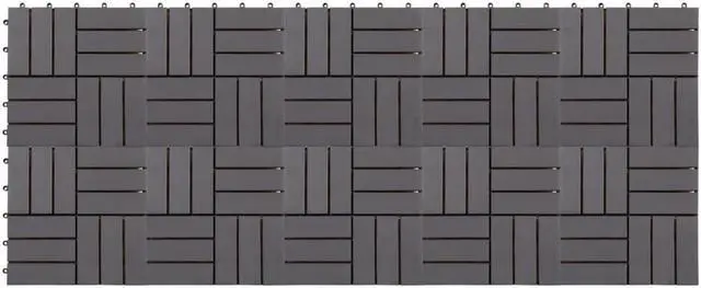 Alt view image 3 of 7 - vidaXL 10 pcs Decking Tiles, 11.8"x11.8", Solid Acacia Wood, Patio Tiles with Non-Slip Surface, Weather Resistant and Durable, Gray