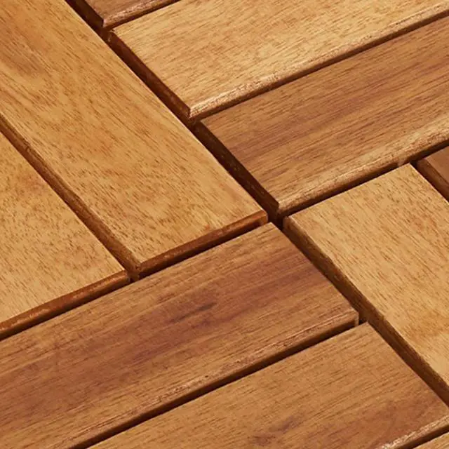 Alt view image 6 of 7 - vidaXL 10 pcs Decking Tiles, 11.8"x11.8", Solid Acacia Wood, Patio Tiles with Non-Slip Surface, Weather Resistant and Durable, Varnished Finish