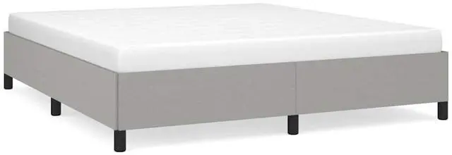 Alt view image 2 of 7 - vidaXL California King Size Bed Frame with Plywood Slats, Platform Bed Frame, Fabric Upholstered Mattress Foundation, No Box Spring Needed & Easy Assembly, Light Gray, without Mattress