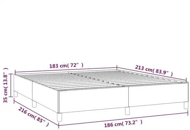 Alt view image 4 of 7 - vidaXL California King Size Bed Frame with Plywood Slats, Platform Bed Frame, Fabric Upholstered Mattress Foundation, No Box Spring Needed & Easy Assembly, Light Gray, without Mattress
