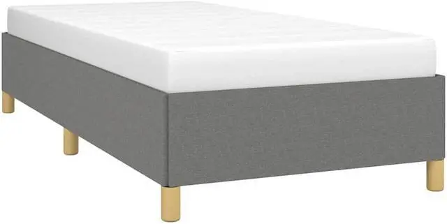 Alt view image 4 of 7 - vidaXL Twin Size Bed Frame with Plywood Slats, Platform Bed Frame, Fabric Upholstered Mattress Foundation, No Box Spring Needed & Easy Assembly, Dark Gray, without Mattress