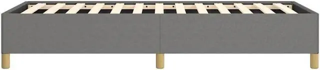 Alt view image 8 of 7 - vidaXL Twin Size Bed Frame with Plywood Slats, Platform Bed Frame, Fabric Upholstered Mattress Foundation, No Box Spring Needed & Easy Assembly, Dark Gray, without Mattress