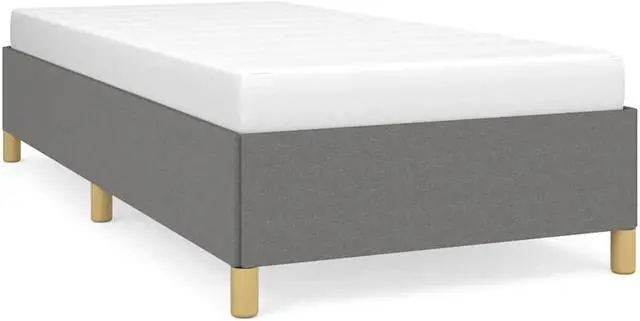 Alt view image 3 of 7 - vidaXL Twin Size Bed Frame with Plywood Slats, Platform Bed Frame, Fabric Upholstered Mattress Foundation, No Box Spring Needed & Easy Assembly, Dark Gray, without Mattress