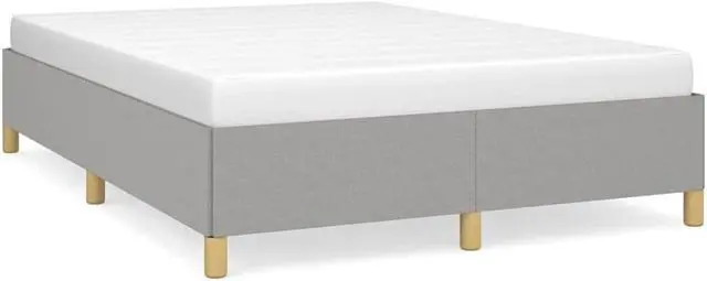 Alt view image 3 of 7 - vidaXL Full Size Bed Frame with Plywood Slats, Platform Bed Frame, Fabric Upholstered Mattress Foundation, No Box Spring Needed & Easy Assembly, Light Gray, without Mattress