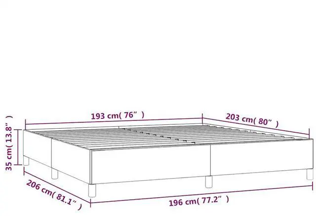Alt view image 4 of 7 - vidaXL King Size Bed Frame with Plywood Slats, Platform Bed Frame, Fabric Upholstered Mattress Foundation, No Box Spring Needed & Easy Assembly, Light Gray, without Mattress