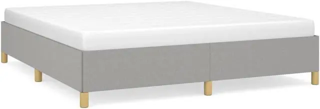 Alt view image 2 of 7 - vidaXL California King Size Bed Frame with Plywood Slats, Platform Bed Frame, Fabric Upholstered Mattress Foundation, No Box Spring Needed & Easy Assembly, Light Gray, without Mattress